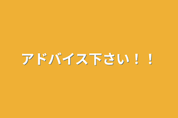 アドバイス下さい！！