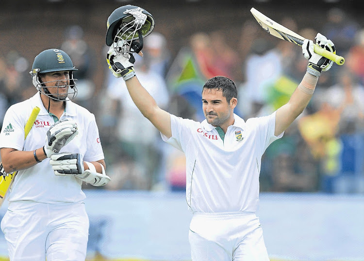 Dean Elgar of South Africa celebrates scoring a century at St George's Park. File photo