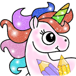 Glitter Unicorn Coloring Book - Rainbow Drawing Apk