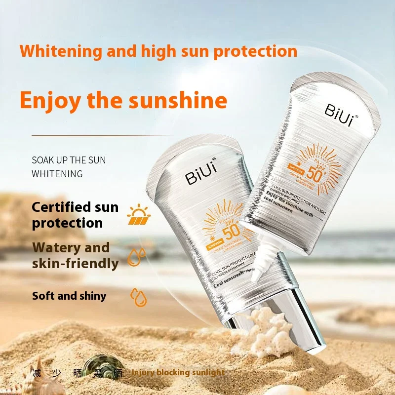 Whitening Sunscreen Lotion Small Silver Tube Isolation Lady Moisturizing Daily Protection & Skin Brightening Formula