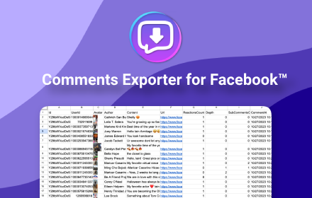 ESUIT | Comments Exporter for Facebook™ small promo image