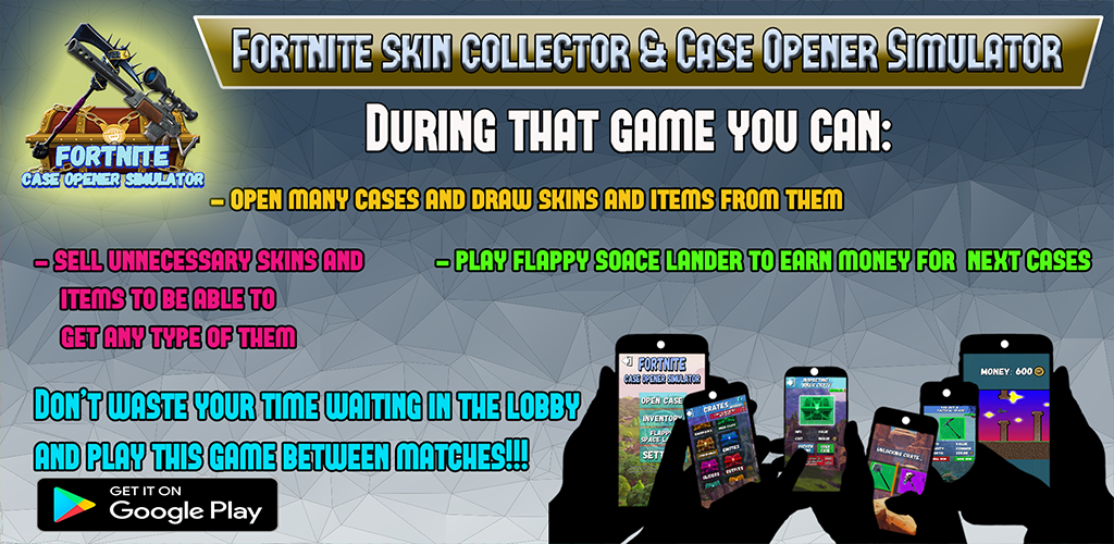 download skin collector case opener for fortnite apk latest version game for android devices - fortnite case opener