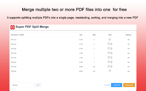 Super PDF Split Merge