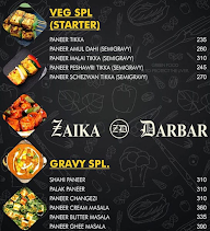 Zaika Darbar menu 2