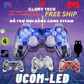 Chuyên Fifa Online 4 Tay Cầm Chơi Game Pc Cổng Usb Có Đèn Led + 2 Bộ Rung Trong Suốt Chơi Pc|Laptop|Tivi|Ps3