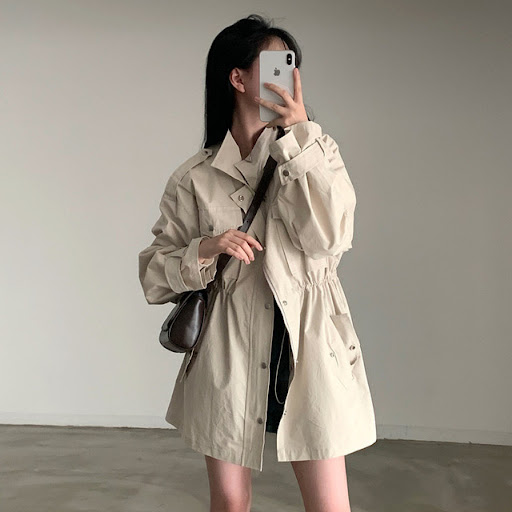 Title 10, Chic Autumn Idle Style Mid-length Loose Single-...