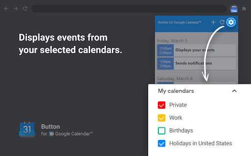 Button for Google Calendar