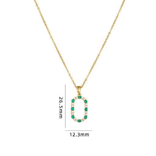 Title 3, Geometric Square Clover Necklace for Women Spec...