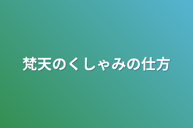 「梵天のくしゃみの仕方」のメインビジュアル