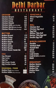 New Delhi Darbar menu 1