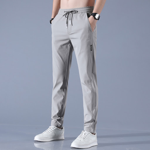 Title 7, Mens Ice Silk Pants Summer Thin Casual Loose S...