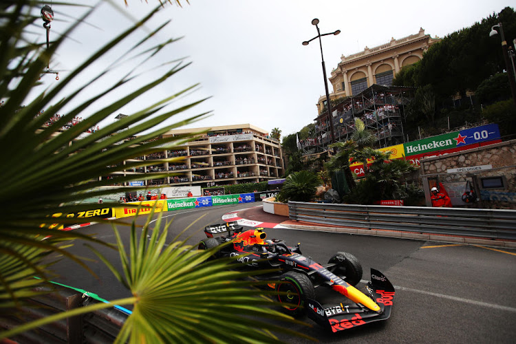 Sergio Perez on track during the F1 Grand Prix of Monaco at Circuit de Monaco on May 29 2022 in Monte-Carlo.