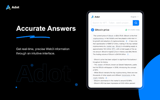 Adot AI: ChatGPT-powered Web3 Search Engine