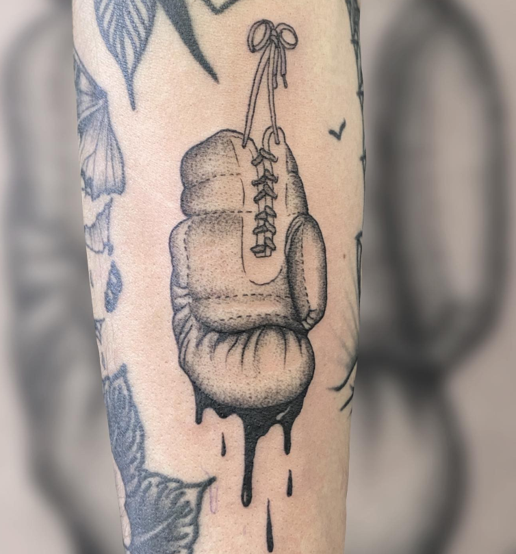 Dropped Blood Boxing Gloves Tattoo