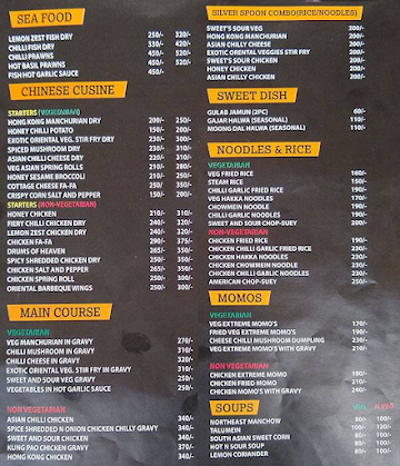 Silver Spoon menu 