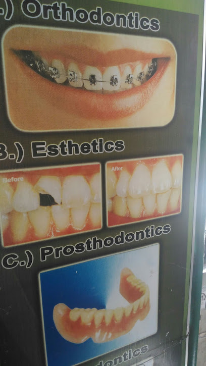 Dental clinic poster featuring a dentist in Iligan: orthodontic braces, esthetic transformations, and prosthodontic dentures.