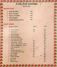 A Village Garden Fast food menu 1