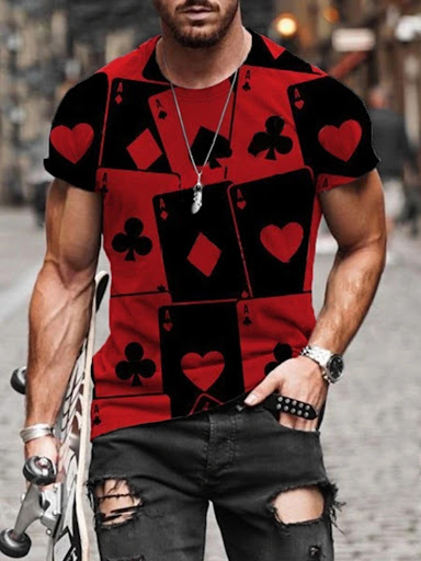 Title 6, Printed Round Neck Short-sleeved T-shirt Mens Top