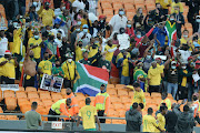 Bafana Bafana players salute the fans during the World Cup, qualifier match between South Africa and Ethiopia.