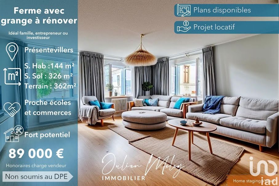 Vente ferme 6 pièces 326 m² à Présentevillers (25550), 89 000 €