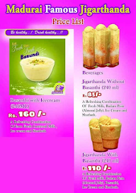 Madurai Famous Jigarthanda menu 1