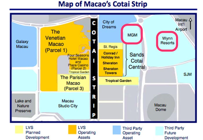 Macau Cotai Strip map