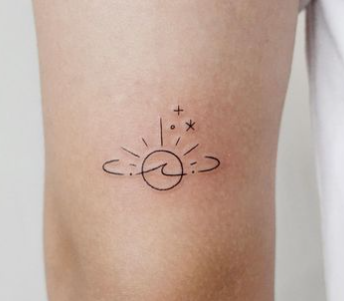 Wave Starlight And Sun Planet Tattoo Designs Meaning