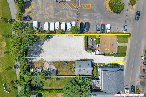 Aerial view of lots and houses in this luxury house for sale in Vineyard Haven ($3,295,000)