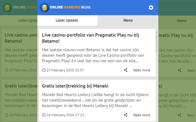 Online Gameing Blog - Latest News Update chrome extension