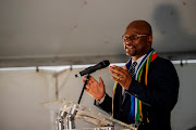 Arts and Culture Minister Nathi Mthethwa addresses the audience at the home of struggle stalwart Winnie Madikizela-Mandela in the Free State on April 27, 2019 in Brandfort, South Africa. 