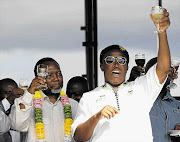 Expelled ANC Youth League president Julius Malema, right, and Deputy President Kgalema Motlanthe during a youth league rally in Limpopo