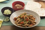 Chicken Fajitas with Finger Limes, Refried Beans & Creamy Guacamole was pinched from <a href="https://www.blueapron.com/recipes/chicken-fajitas-with-finger-limes-refried-beans-creamy-guacamole" target="_blank">www.blueapron.com.</a>