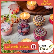 (Sẵn Hộp Quà Tặng Set 4) Nến Thơm Hoa Khô Thiên Nhiên Chọn Hương (Trang Trí Noel) - Khách Sỉ Inbox