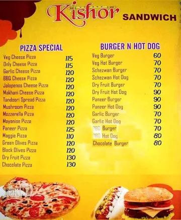 Kishor Sandwich And Juice Centre menu 