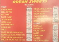 Odeon Sweets menu 1