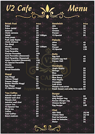 V2 Cafe menu 1