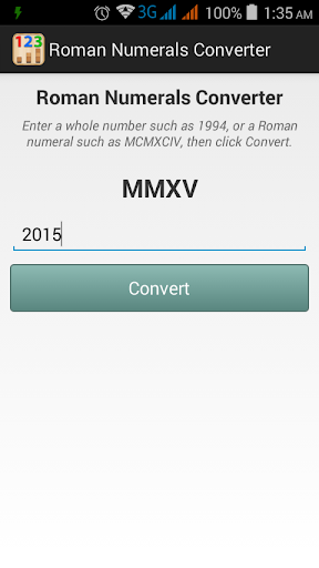 Roman Numerals Converter