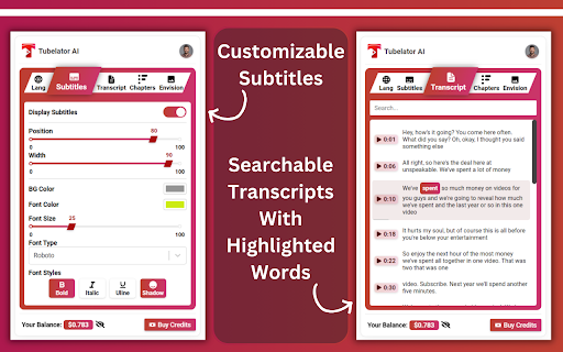 Tubelator: AI YouTube Subtitles and Chapters