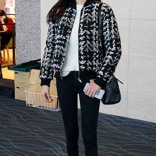 Title 5, Ladies Fashion Korean Tweed Baseball Jacket, st...