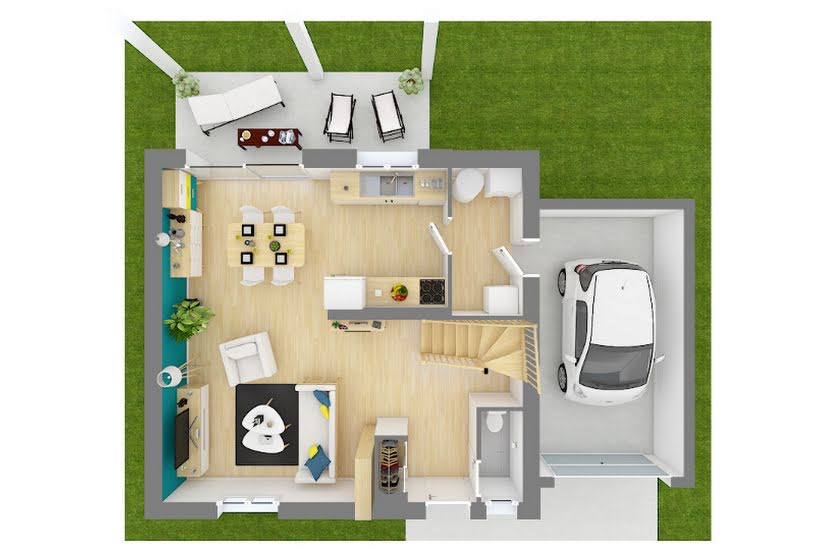  Vente Terrain + Maison - Terrain : 750m² - Maison : 95m² à Bellegarde-en-Forez (42210) 