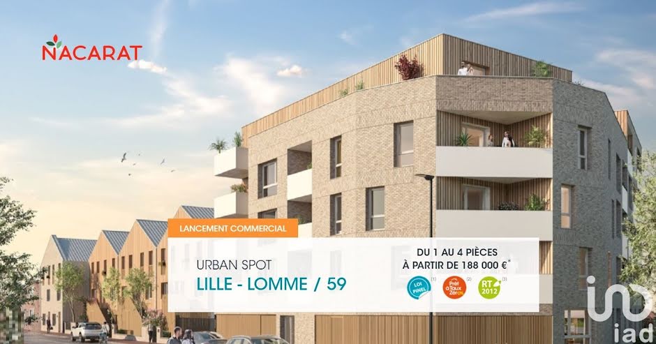 Vente appartement 2 pièces 54 m² à Lomme (59160), 229 000 €