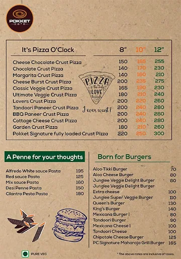 Pokket Cafe menu 