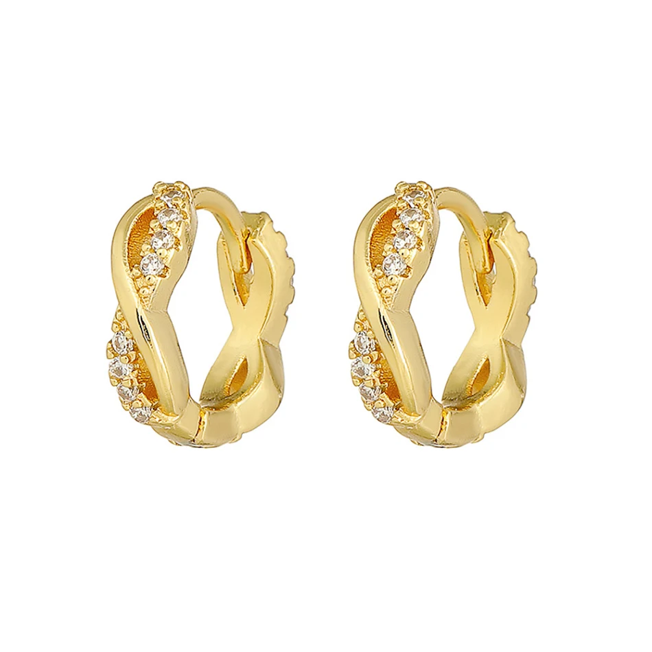 Boucles d'oreilles géométriques Ins en plaqué cuivre et or 18K, tendance mode pour femmes, design élégant et parfait pour toutes occasions.
