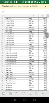 Mithi Mithas menu 2