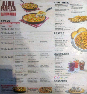 Pizza Hut menu 