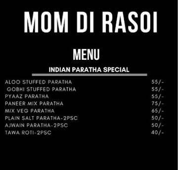 Mom Di Rasoi menu 