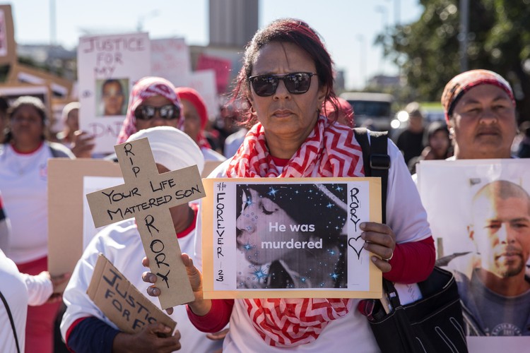 Lesley Wyngaard joined about 500 people in a march against gang violence on August 1 2019. Wyngaard’s 23-year-old son was killed in 2015.