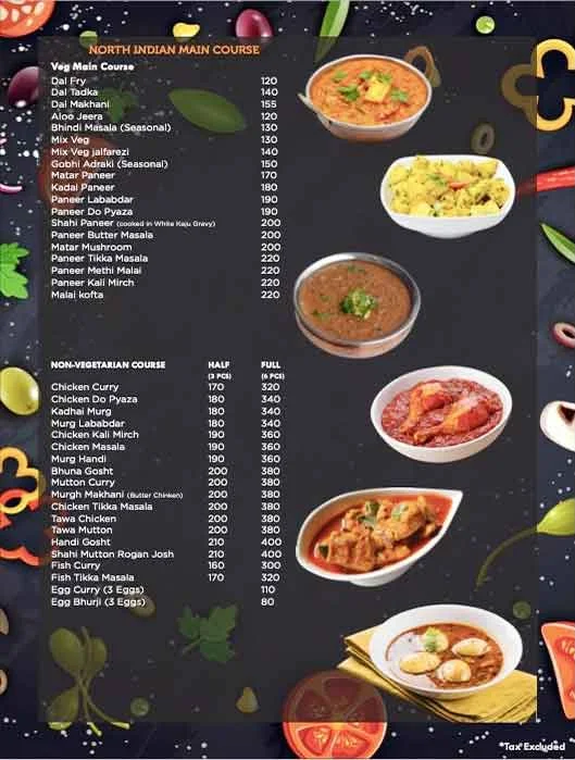 Fusion Rasoi menu 