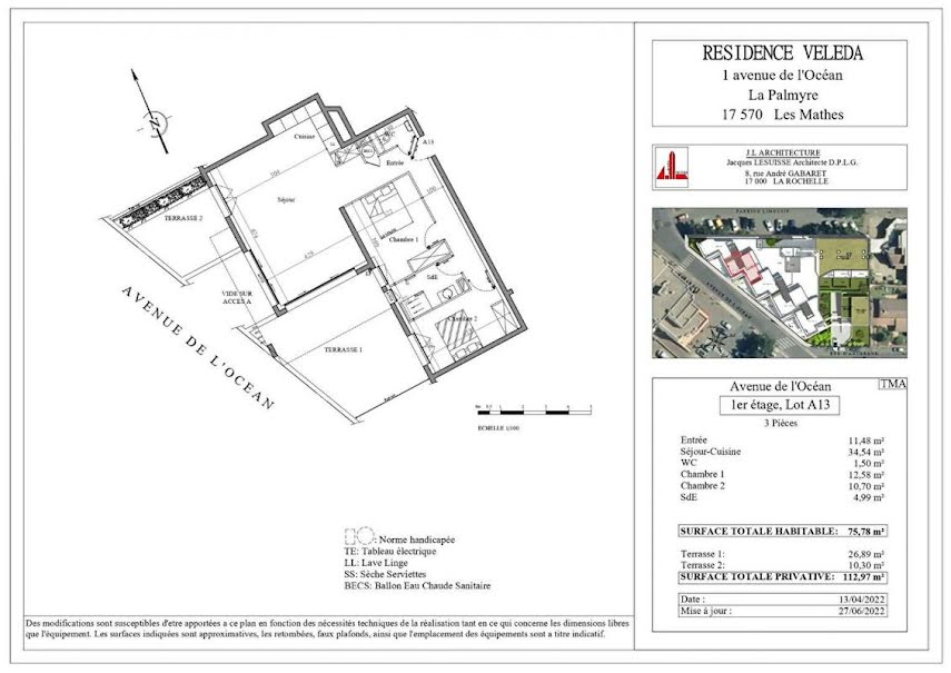 Vente appartement 3 pièces 75 m² à Les Mathes (17570), 399 900 €