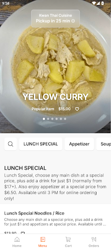 Screenshot Kwan Thai Cuisine WA